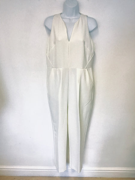 WHISTLES WHITE SLEEVELESS JUMPSUIT SIZE 14