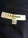 LK BENNETT TEXAS NAVY BLUE SHORT SLEEVE PENCIL DRESS SIZE 12