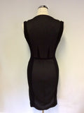 KAREN MILLEN BLACK & GREY PANEL ZIP FRONT DRESS SIZE 10