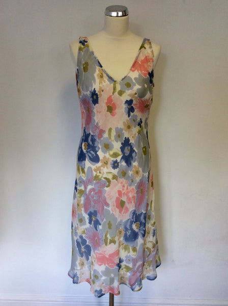 EAST FLORAL PRINT SILK DRESS SIZE 12