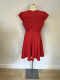 TED BAKER TEZZ RED CAP SLEEVE SKATER DRESS SIZE 4 UK 14