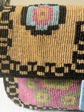 RARE VINTAGE FENDI BAGUETTE MULTICOLOURED BEADED LEATHER STRAP SHOULDER BAG