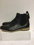 SUPERDRY BLACK ECLIPSE PREMIUM METEOR LEATHER CHELSEA BOOTS SIZE 9/43