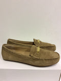 BRAND NEW RALPH LAUREN CAMEL SUEDE BERDINE LOAFERS SIZE 7.5/41