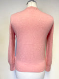 MARKS & SPENCER AUTOGRAPH 100% CASHMERE BUBBLEGUM PINK LONG SLEEVED CARDIGAN SIZE 10