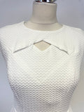 KAREN MILLEN WHITE CUT OUT DETAIL SLEEVELESS FIT & FLARE DRESS SIZE 10