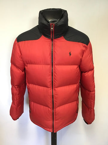 POLO BY RALPH LAUREN RED & BLACK DOWN FILLED PADDED JACKET SIZE M