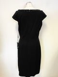 BRAND NEW MASCARA BLACK BEAD TRIMMED CAP SLEEVED PENCIL DRESS SIZE 16