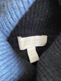 WHITE COMPANY NAVY BLUE POLO NECK SHORT BATWING SLEEVE JUMPER SIZE 8