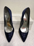 ROLAND CARTIER NAVY BLUE SATIN HEELS SIZE 5/38