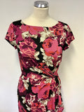 BRAND NEW LK BENNETT NELLIE PINK FLORAL PRINT CAP SLEEVE OCCASION DRESS SIZE 8