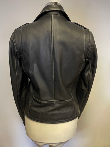 BRAND NEW RYLEE BLACK LEATHER ZIP UP BIKER JACKET SIZE 10