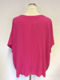 ONE LIFE HOT PINK COTTON OVERSIZE LAGENLOOK TOP SIZE M