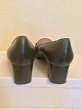 BRAND NEW HERZAG DARK GREEN LEATHER COURT SHOES SIZE 5/38