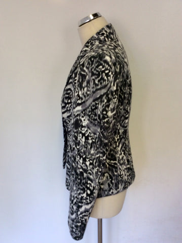 OSCAR B BLACK,GREY & IVORY PRINT JACKET SIZE 12