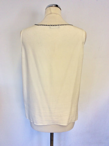 PAUL SMITH IVORY SILK SLEEVELESS VEST TOP SIZE 44 UK 12