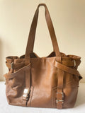 LK BENNETT LARGE TAN LEATHER SHOULDER BAG