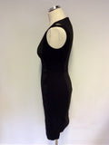 KAREN MILLEN BLACK & GREY PANEL ZIP FRONT DRESS SIZE 10