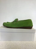 BRAND NEW VANILLA MOON SIAN LIME GREEN SUEDE FLAT LOAFERS SIZE 4/37