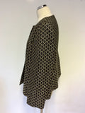 WINDSMOOR BLACK & CREAM WEAVE JACKET SIZE 18