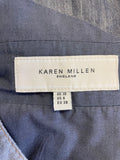 KAREN MILLEN LIGHT & DARK GREY DENIM STRAPPY FIT & FLARE DRESS SIZE 10