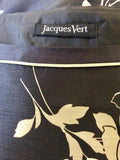 JACQUES VERT BLACK & SILVER FLORAL PRINT TOP & SKIRT SIZE 14/16