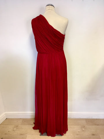 BRAND NEW MANGO RED ONE SHOULDER LONG EVENING DRESS SIZE M UK 12