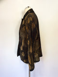 ATTITUDE BROWN & BLACK LEAF PRINT JACKET SIZE XL