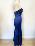 BRAND NEW COAST ROYAL BLUE SATIN LONG SPECIAL OCCASION/ EVENING DRESS SIZE 8