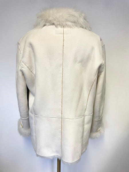 PER UNA IVORY FAUX SHEEPSKIN FUR LINED JACKET SIZE L – Whispers Dress ...