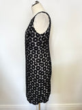 DAMSEL IN A DRESS BLACK LACE OVER IVORY SLEEVELESS PENCIL DRESS SIZE 14