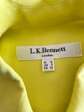 LK BENNETT TOLEDOS CITRUS YELLOW 100% SILK SLEEVELESS BLOUSE SIZE 12