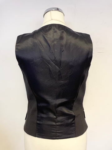 KAREN MILLEN BLACK WOOL WAISTCOAT SIZE 8