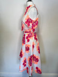 COAST PINK & NEON ORANGE FLORAL PRINT FIT & FLARE SPECIAL OCCASION DRESS SIZE 8