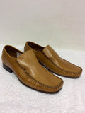 BRAND NEW BASE LONDON TAN LEATHER SLIP ON SHOES SIZE 9/43