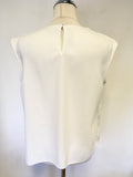 JAEGER IVORY SLEEVELESS TIERED FRONT TOP SIZE 14