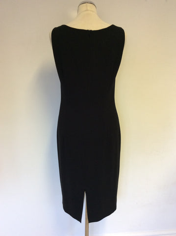 HOBBS BLACK WOOL SLEEVELESS PENCIL DRESS SIZE 12