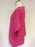 ONE LIFE HOT PINK COTTON OVERSIZE LAGENLOOK TOP SIZE M