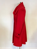 PLANET RED DOUBLE BREASTED WOOL & CASHMERE COAT SIZE 8