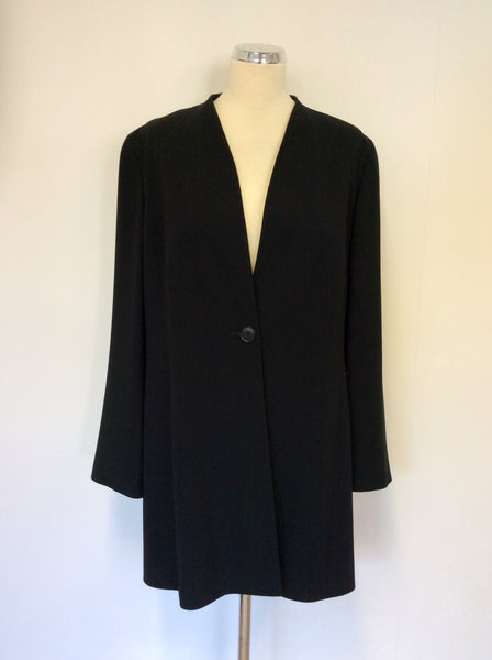 WINDSMOOR BLACK LONG LINE JACKET SIZE 18