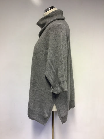 PURE COLLECTION GREY OVERSIZED 100% CASHMERE JUMPER SIZE M