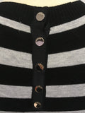 TED BAKER BLACK & GREY STRIPE KNIT DRESS SIZE 1 UK 8/10