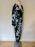 WHISTLES BLACK & BLUE BOTANICAL FLORAL PRINT JUMPSUIT SIZE 10