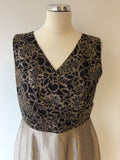 BRAND NEW PRÉCIS BLACK & GOLD LACE DRESS & BOLERO JACKET SIZE 12