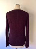 WHISTLES BURGUNDY & SILVER THREAD JUMPER SIZE 12