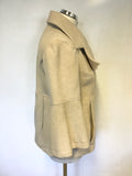 BRAND NEW RONIT ZILKHA BEIGE WOOL BLEND 3/4 SLEEVE JACKET SIZE 10