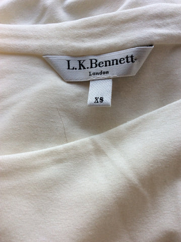 LK BENNETT DUNDEE WHITE DRAPED SLEEVELESS TOP SIZE XS