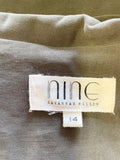 NINE BY SAVANNAH MILLER KHAKI GREEN TIE BELT TRENCH COAT SIZE 14