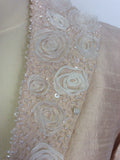 BRAND NEW VENI INFANTINO FOR ROLAND JOYCE PALE PINK BEADED SILK SPECIAL OCCASION/ MOTHER OF THE BRIDE OUTFIT SIZE 10