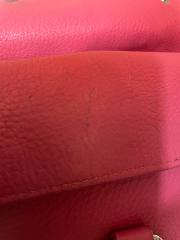 PRADA FLAMINGO PINK LEATHER SHOULDER BAG